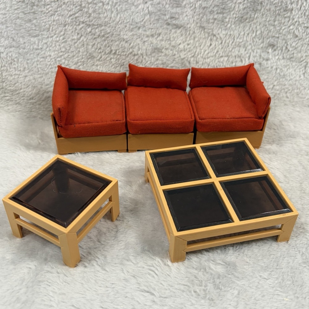 Vintage Tomy Scale Living Room Set With End Table Coffee Table Cushions